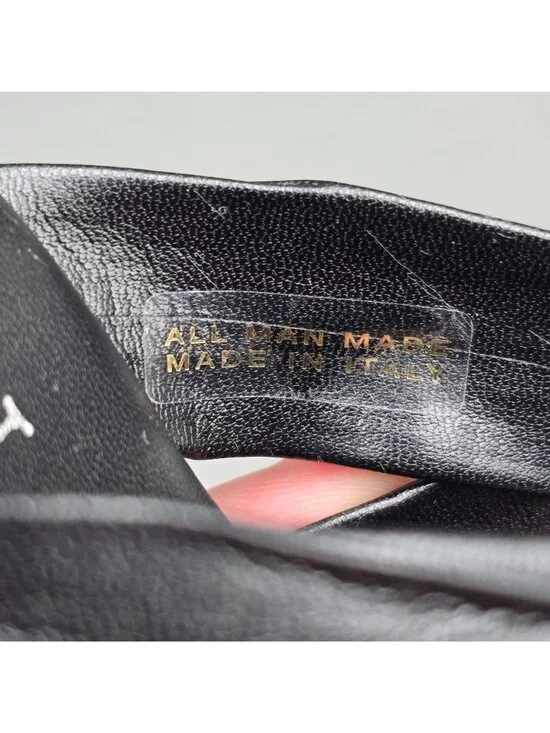 Italian Shoemakers Aleena Black Wedge Sandals Size 7 M Rhinestone Detail Slide - Picture 8 of 8